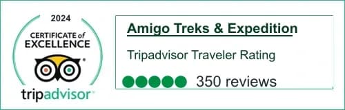 Tripadvisor certificate of excellence and Amigo Treks traveler rating